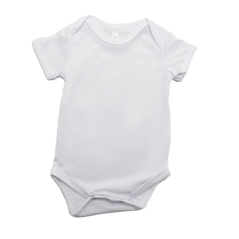 

New Born Sublimation Short Sleeve White Clothing Custom Baby button romper dress baby Onesie