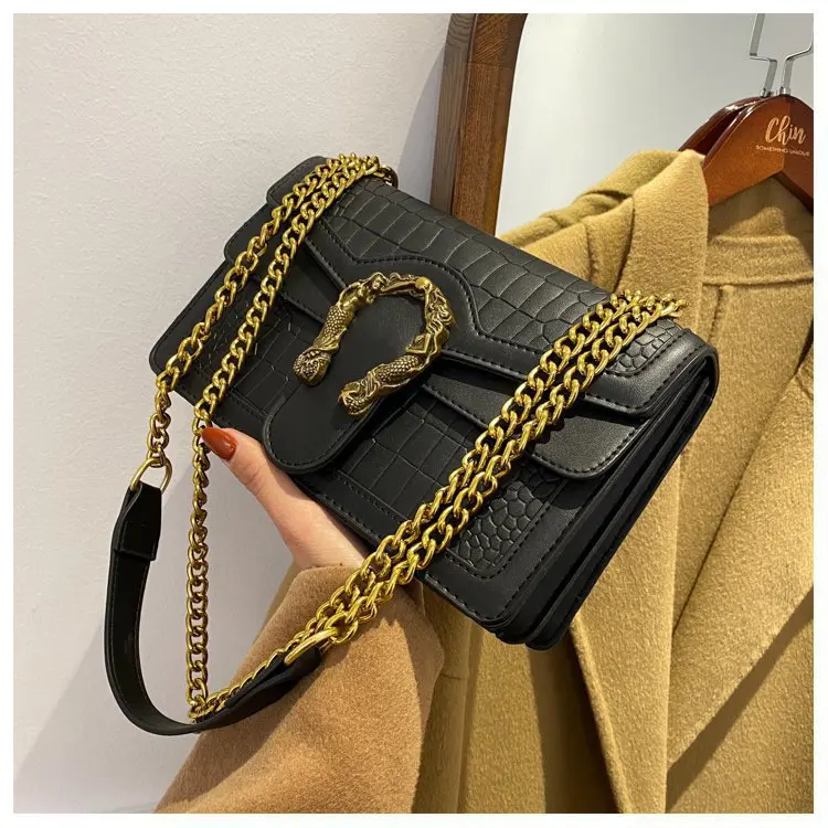 

Women handbag 2021 new fashion bag Vintage women Armpit chain slung shoulder bags, 1 colors