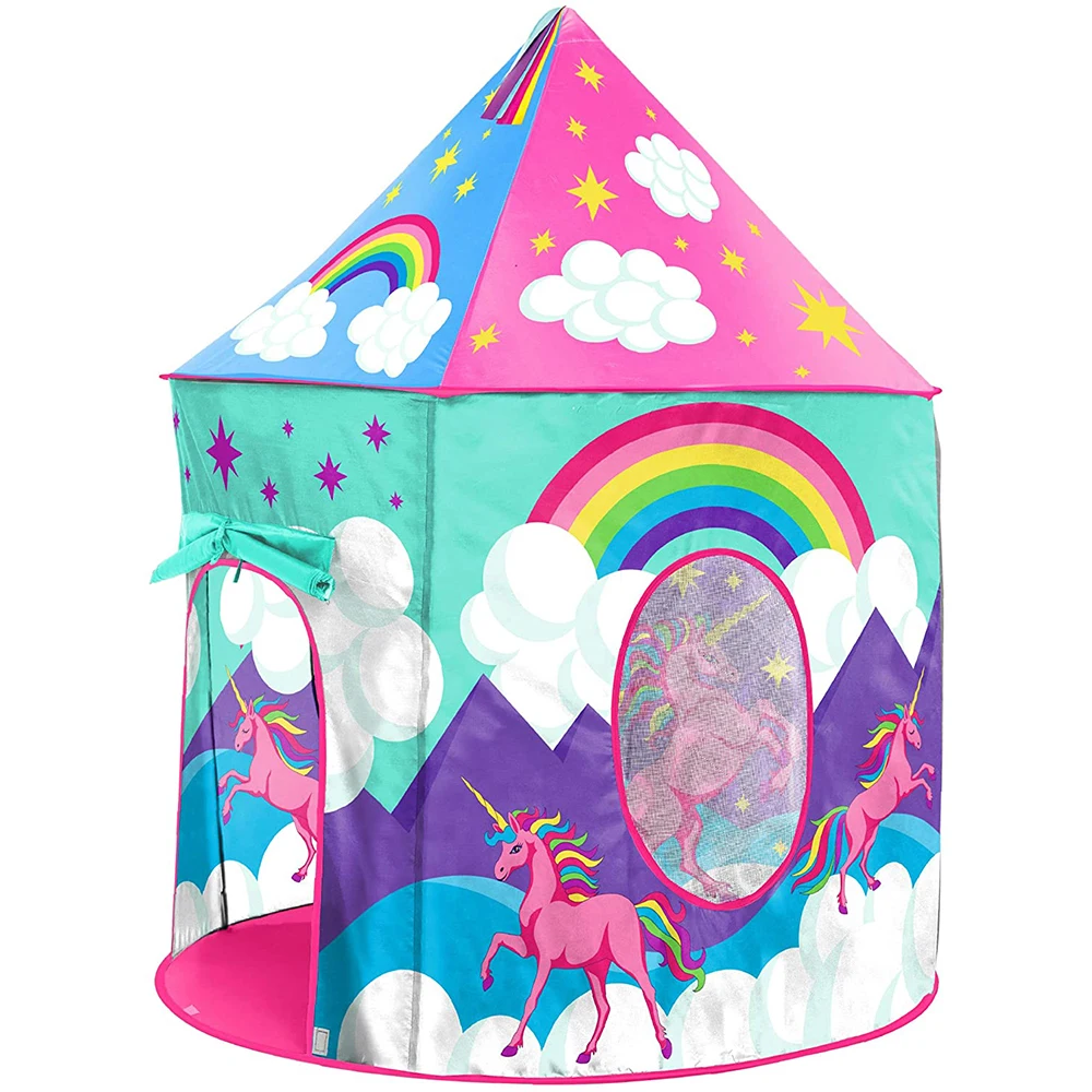 

FunFishing New Whosale Custom Kids Tent Boys Girls indoor Games Play House Teepee Ballenbak Funny Interesting indoor playhouse, 8 colors