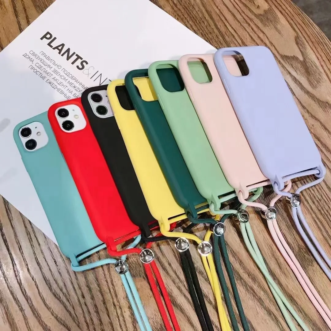 

For Iphone 11 Crossbody CaseHOCAYU Rope Lanyard Necklace Crossbody Silicon Phone Case For Iphone 11 12 13 Pro Max Xs Xr Fundas