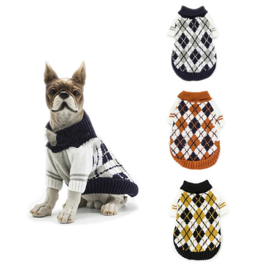 

2021 Pet Dog Colored winter sweaters Clothes Large shaped dog clothes, White