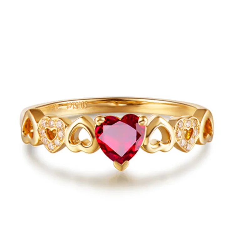 

European wedding romantic gemstone jewelry with price 18k gold 0.5ct natural pigeon blood red ruby ring