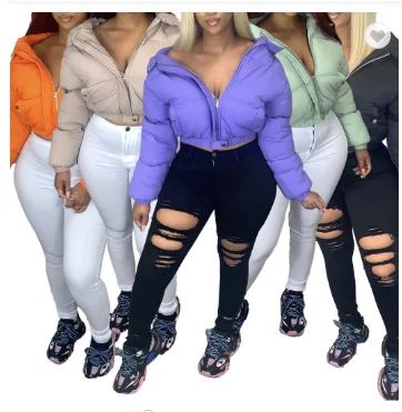 

2021 Women Crop Puffer Bubble Girl Coats Winter Coats Jackets Women Fall Fashion Clothes Plus Size Women Down Coats Jackets