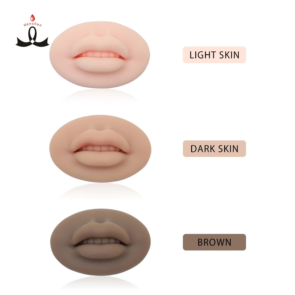 

wenshen Permanent makeup practice face natural fake skin 5D mouth model lips tattoo practice skin