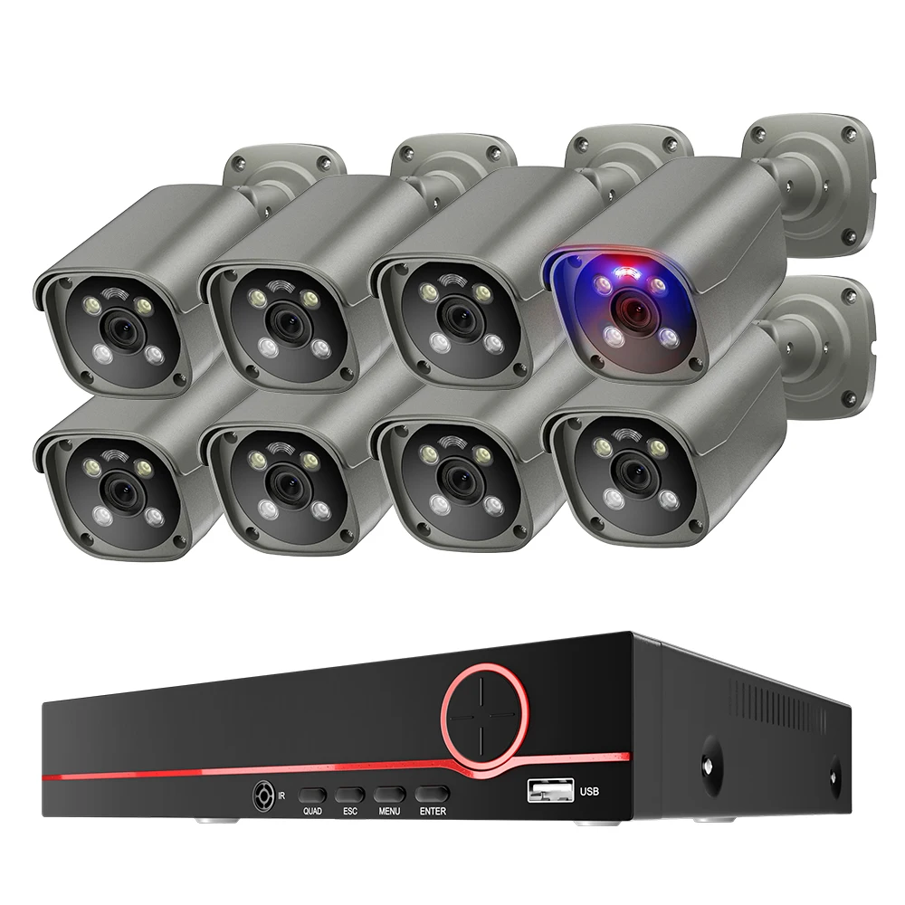 

Wholesale Price Two Way Audio Color IR Night Vision 8 channel wired surveillance system 4k cctv security system