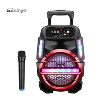 

LT0828 8 Inch Portable Trolley Speakers With Disco Colored Lights Show/8inch plastic speaker