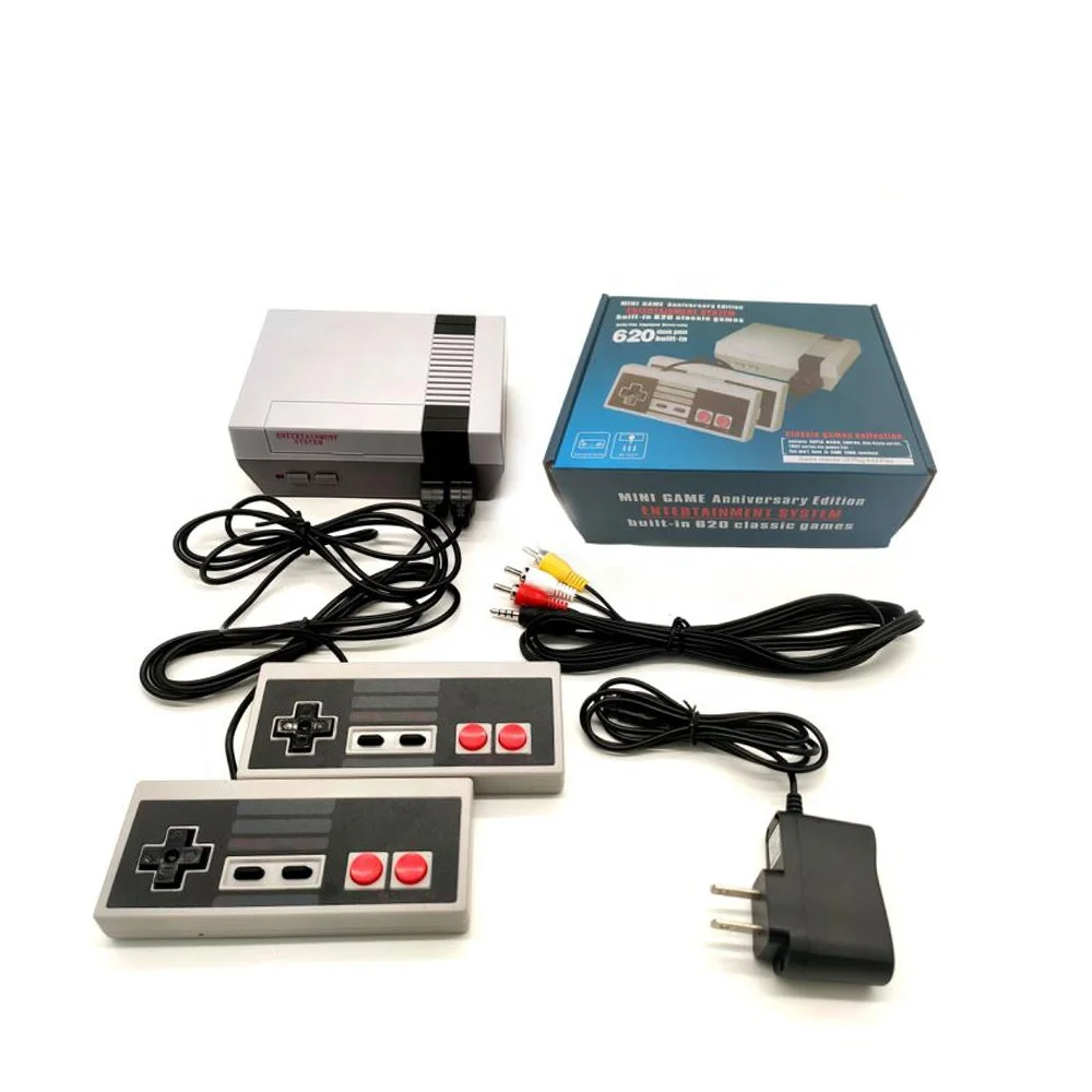 

Hot Selling Retro Game Console Entainment System Common Handheld Family TV Video Mini Game Console With 620 Games Childhood Dual, Grey