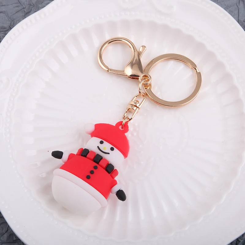 
JOJO OEM/ODM Fashion Custom Xmas Resin Snowman Festival Children Charm Kids Keychain 