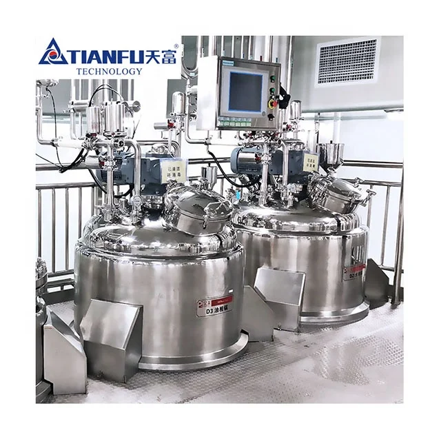 
TIANFU Technology TFZRJ 2000L cream lotion essence high shear vacuum emulsifying mixer cosmetics production line 