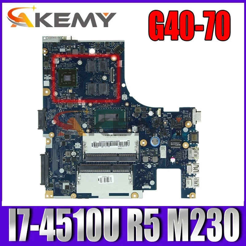 

Akemy For G40-70 Laptop Motherboard ACLU1/ACLU2 NM-A271 MAIN BOARD I7-4510U CPU R5 M230 Video card