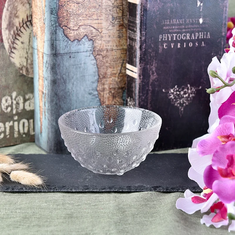 Unique bowl-shape candle holder tea light glass candle vessel wedding decor wholesale