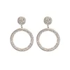 VRIUA Fashion Exaggerated Geometric Round Inlaid Diamond Temperament Wild Exaggerated Circle Earrings Female Free Shipping