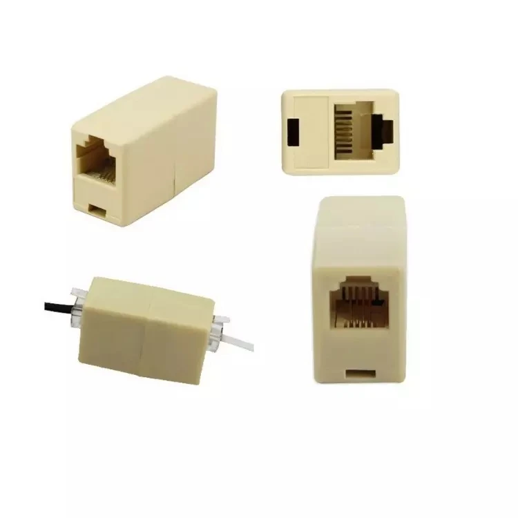 

Telephone extension connector F-F Modular elephone crystal head RJ11 RJ45 adapter