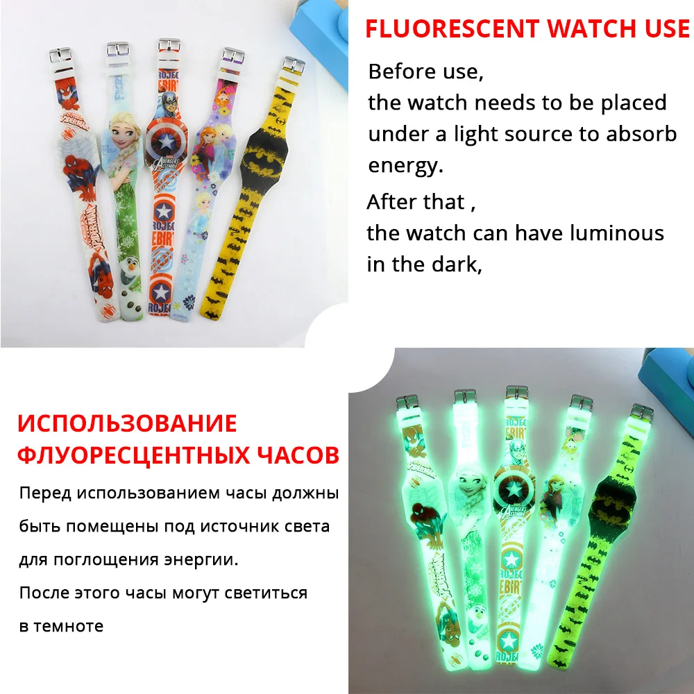 
best sell christmas Luminous Princess LED Children Watches Kids Cartoon Pattern BOYS Girls Watch Reloj Infantil Wristwatches 