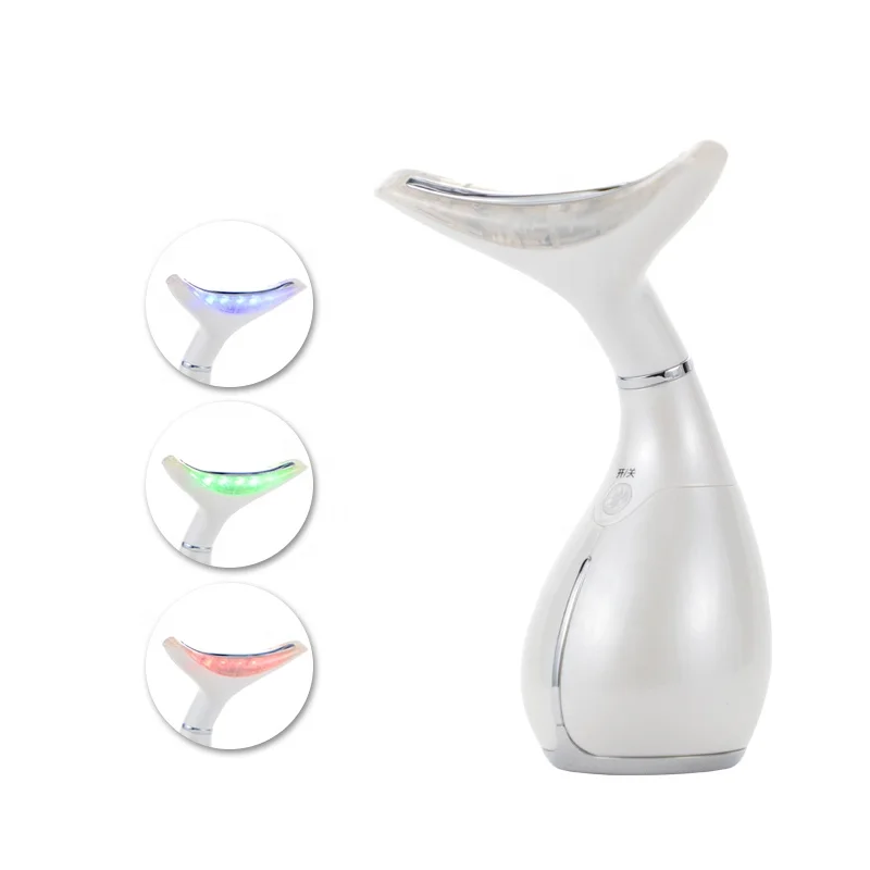 

Wholesale Rechargeable LED Therapy Light Tighten Skin Machine Anti Wrinkle Remove Neck Lifting Device Ionic Face Massager