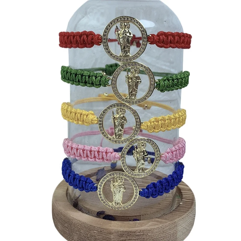 

Custom Hand Woven Jewelry Braided Rope San Jude Charm Bracelet Women Wholesale