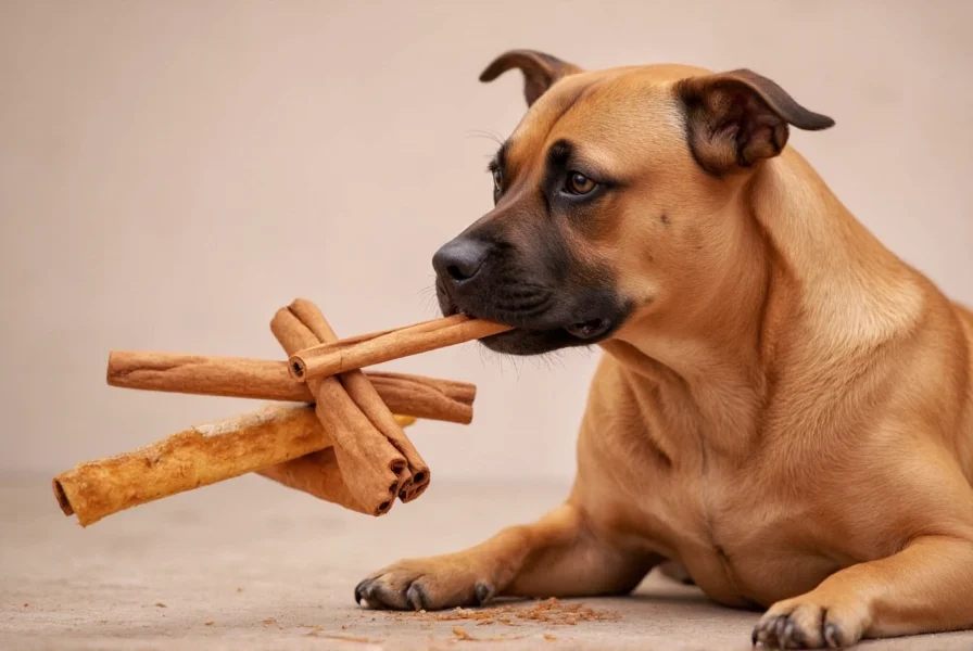Veterinarian examining dog after potential cinnamon exposure