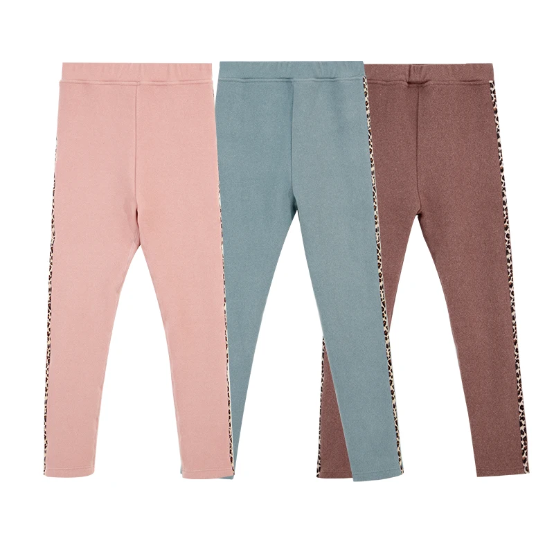 

High Quality Wholesale Full Length Warm Thicken Knitted Girls Winter Leggings Pants Kids, Coffee/lake blue/pink