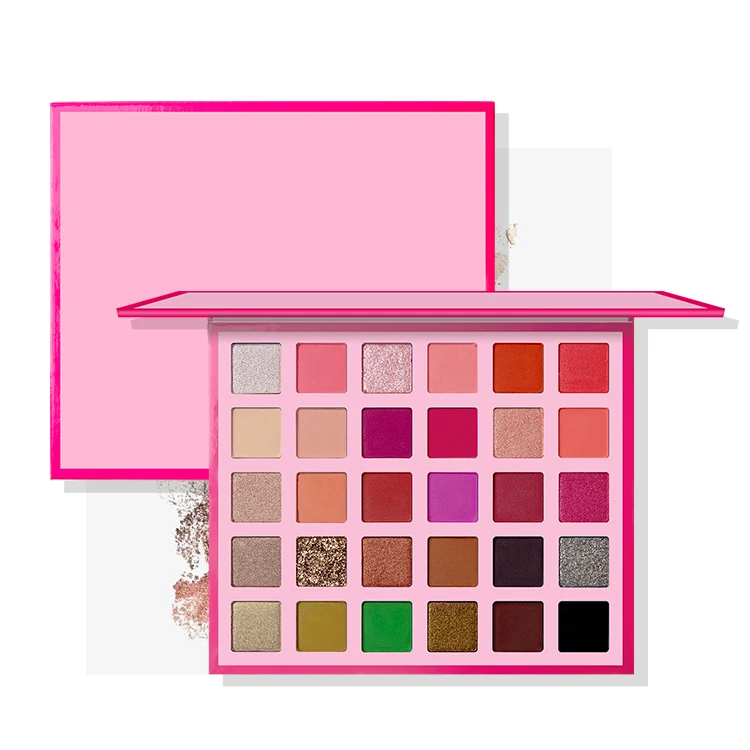 

Vegan Christmas Unique Wet Rainbow Pink Diamond Eyeshadow Palette Nude Eye Shadow Palette Custom