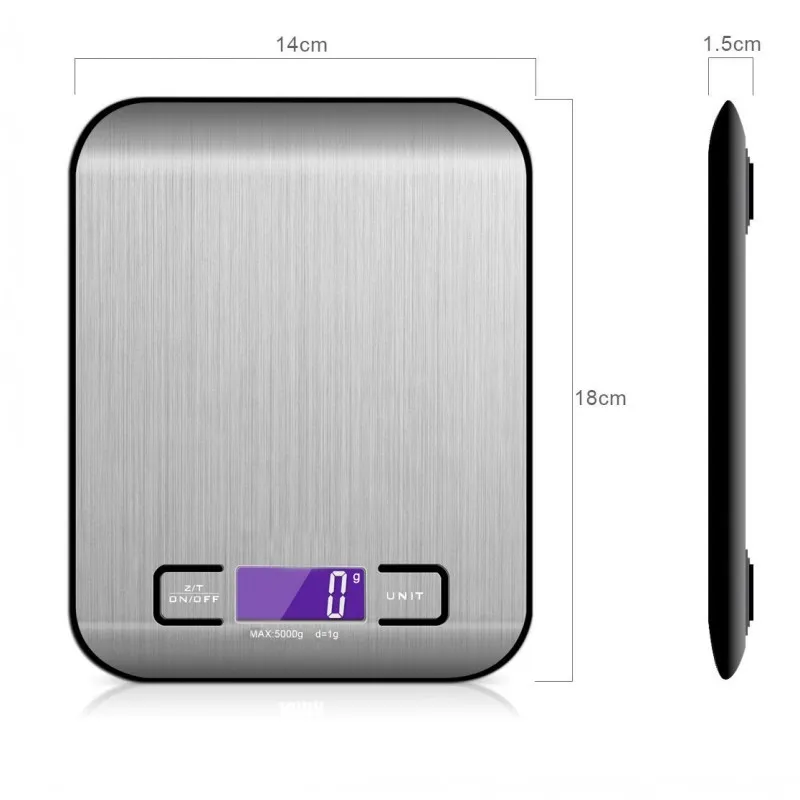 

5 kg 1g amazon portable smart multifunction digital electronic balance stainless steel food kitchen weight scale for kitchen, White