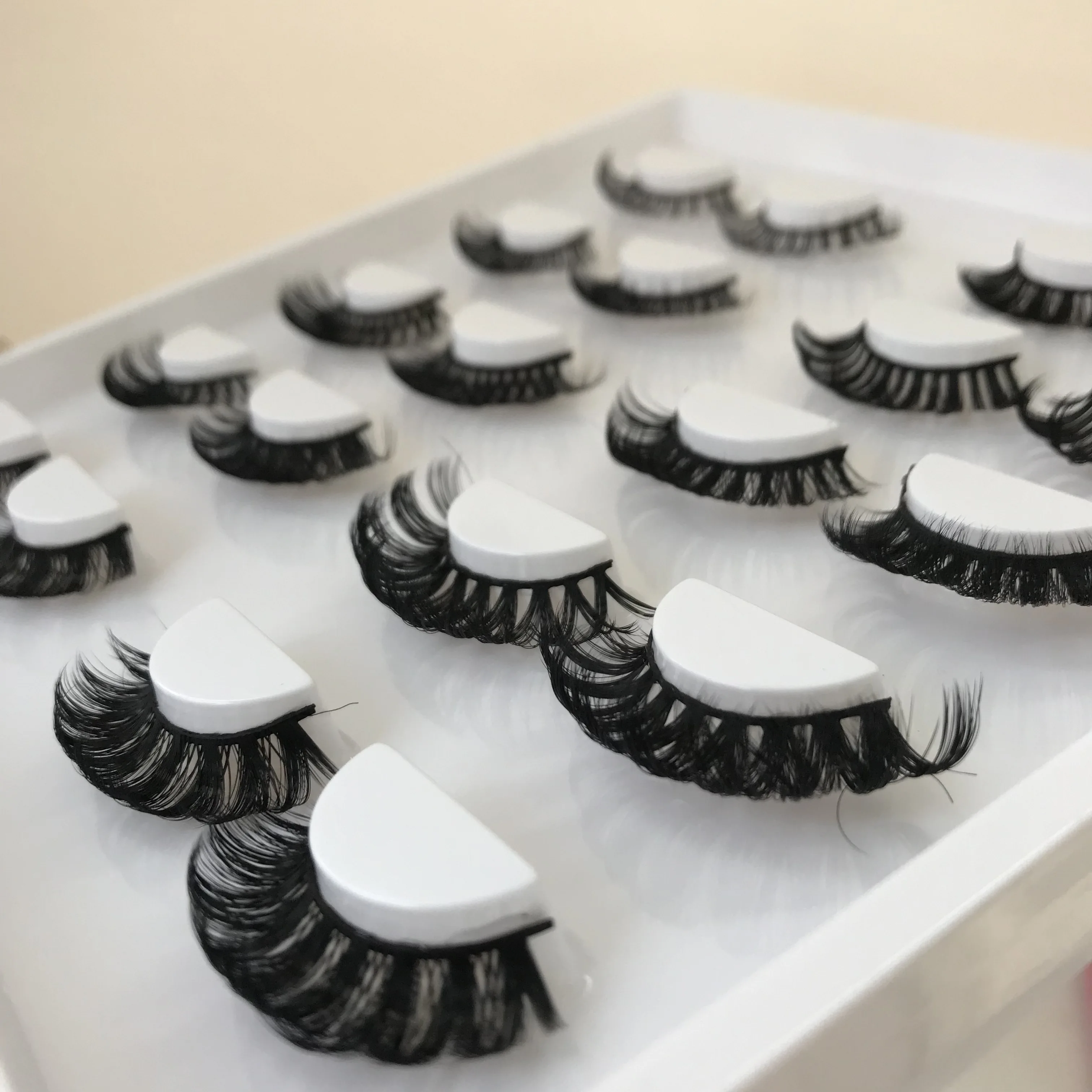 

Wholesale russian lashes Handmade Vegan 3D 5D Silk Lashes Synthetic Eyelashes russian d curl lashes