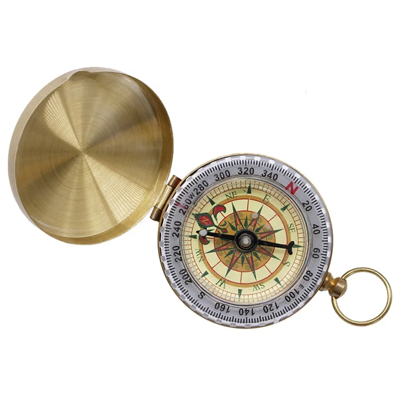 

Pocket Size Camping Accessories Survival Self Defense Military Brass Outdoor Compass