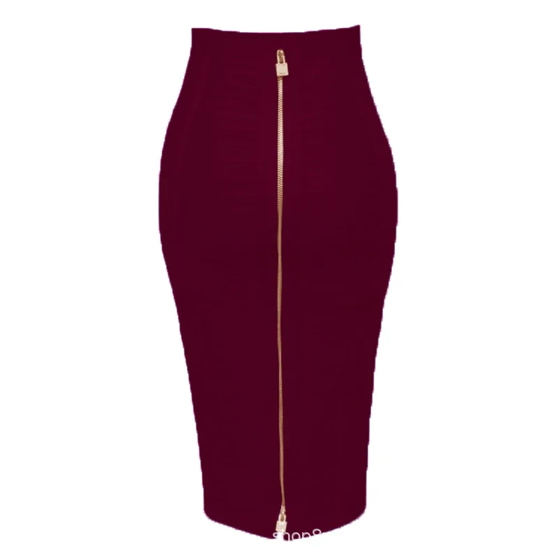 Guangzhou Auyan High Waist Vintage Stripe Skirt