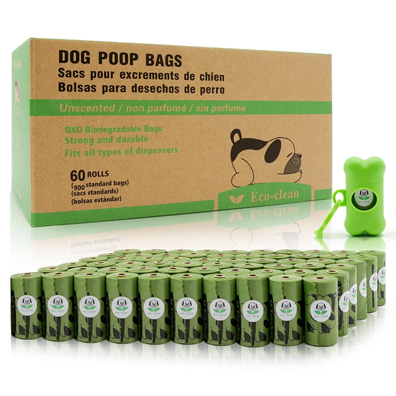 

Corn starch compostable dog poo bags private label wholesale dog waste bag biodegradable poop bags 60 roll