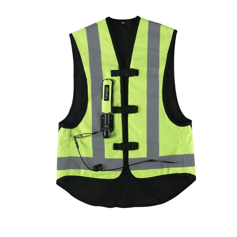

Motocross Protective Safety Airbag Vest with Zipper Pockets for Co2 Cyclinder, Green,black