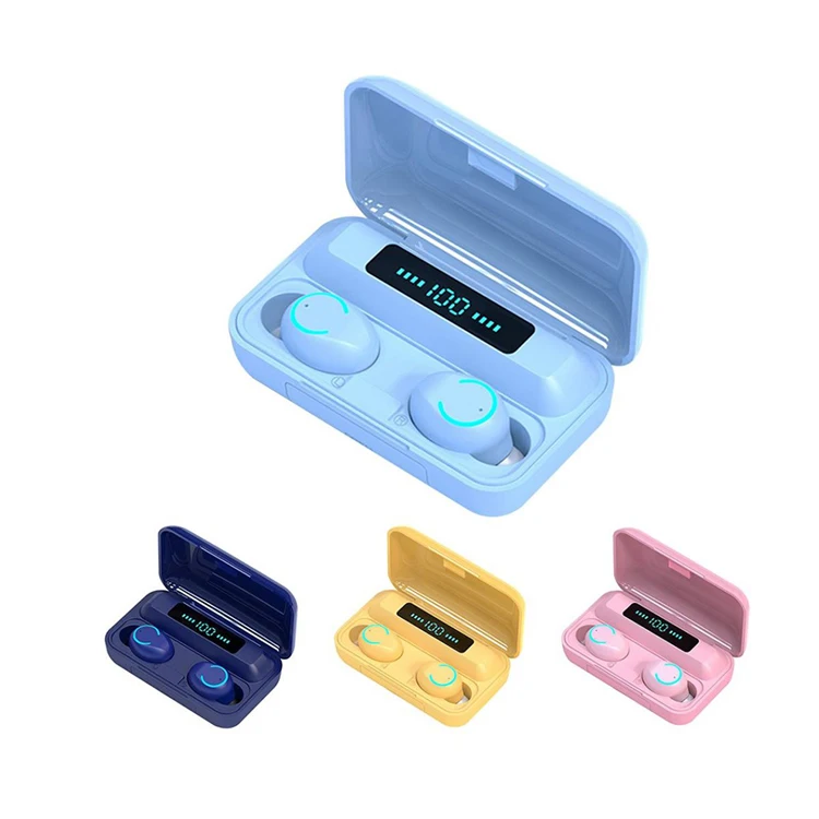 

high quality sound odm note mini wireless with led display bass earbuds macaron colorful f9-5 tws