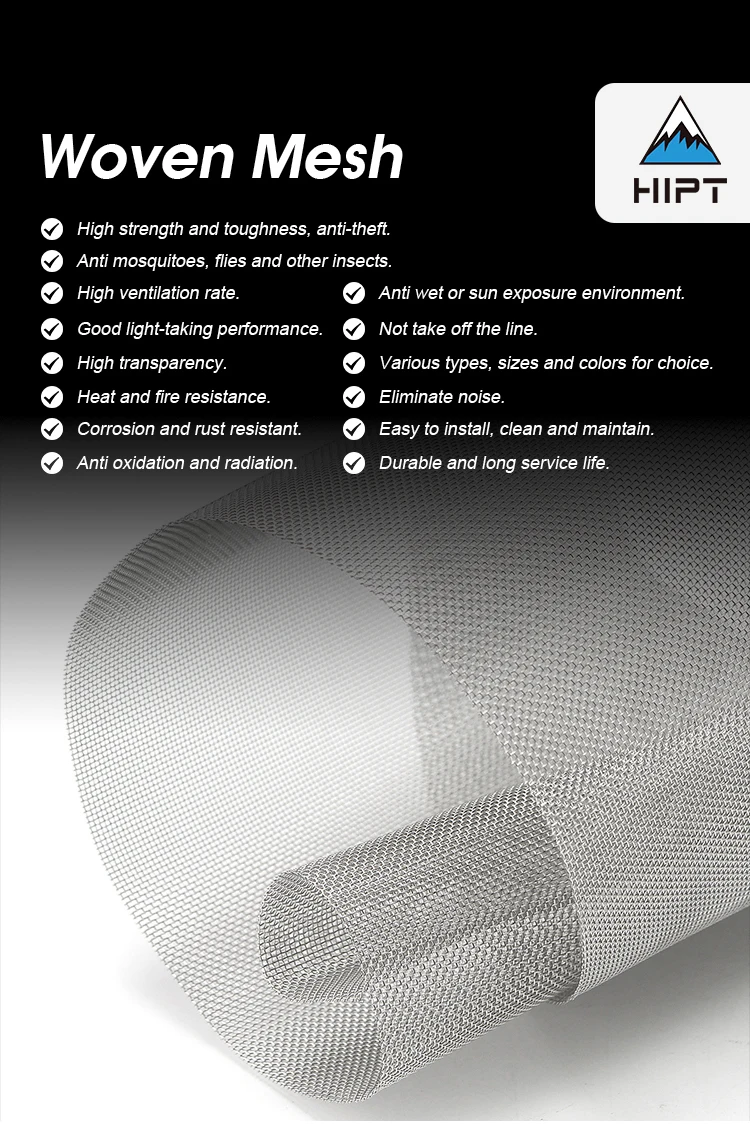 Long Warranty Stainless Steel Security Wire Mesh Window Guard Transparent Dust Proof Window Screen Mosquito Net Window Roll