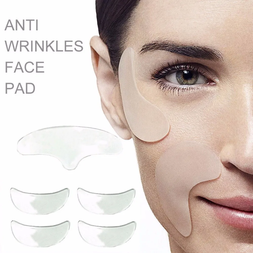 

6Pcs Anti Wrinkle Skin Lifting Patches Reusable Smoothing Eye Chin Face Pads Silicone Anti Aging Patch Pad, Transparent