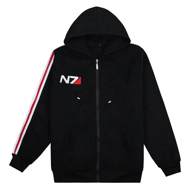 

Wholesale customized anime game hoodie mass effect clothes men's hooded zipper long sleeve jacket autumn and winter