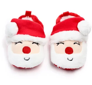 Cute Baby Christmas Santa Claus, Trees, Elk Printed Kids Animal Knitted Rubber Soled Antiskid Sock Shoes details