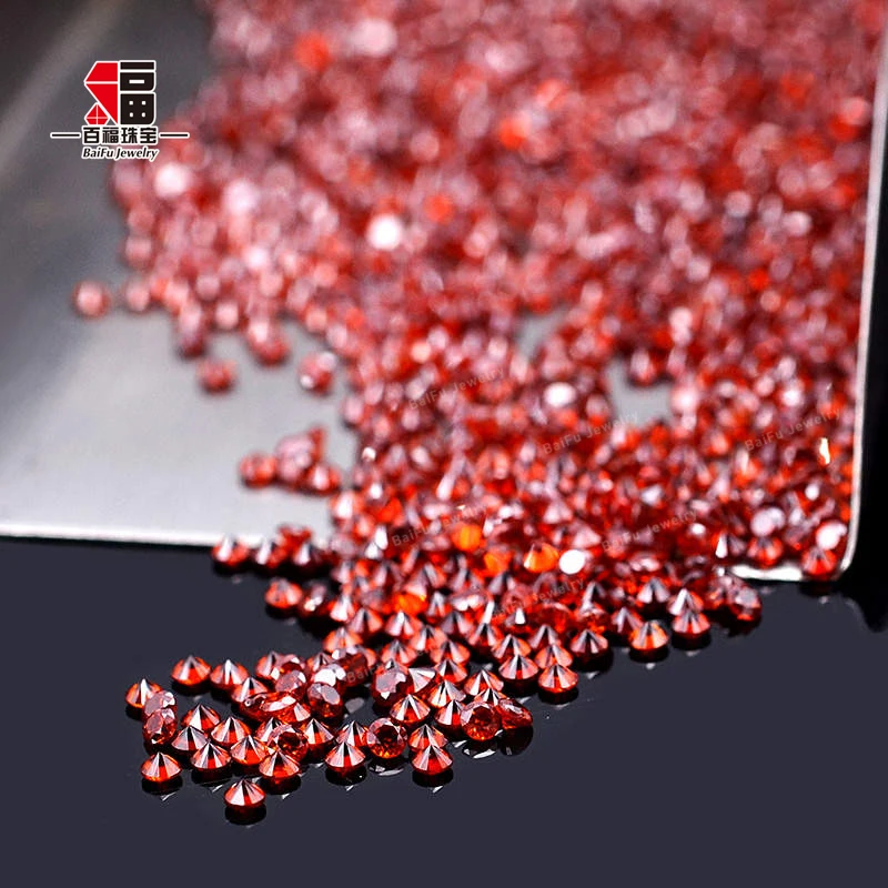 Baifu Jewelry Garnet CZ Gemstones Round Dark Garnet Cubic Zirconia