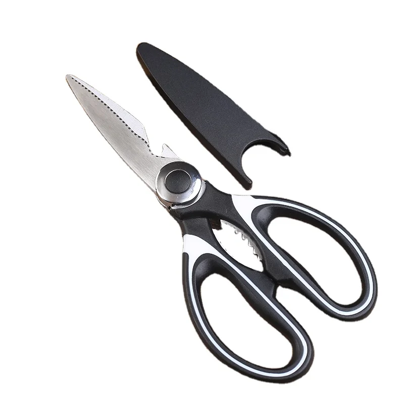 

High Quality Professional Scissors Fish Chicken Smart Scissors Kitchen Scissors With Bottle Opener, Random colors & as photo or customized
