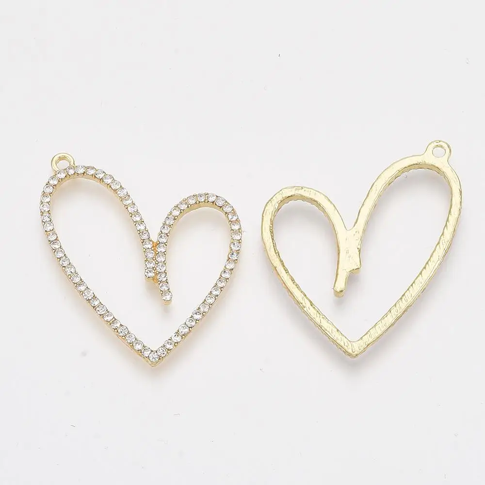 

Pandahall Crystal Rhinestone Pendants Alloy Charm Pendants Gold Heart MEN'S Gift Heart Light Children's WOMEN'S Trendy Unisex, Light gold