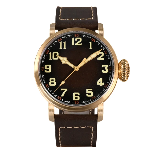 

45mm Case Bronze Pilot Men Luxury Watch YN55A Automatic Mechanical Vintage Military Simple Style Sapphire Waterproof 10Bar Watch