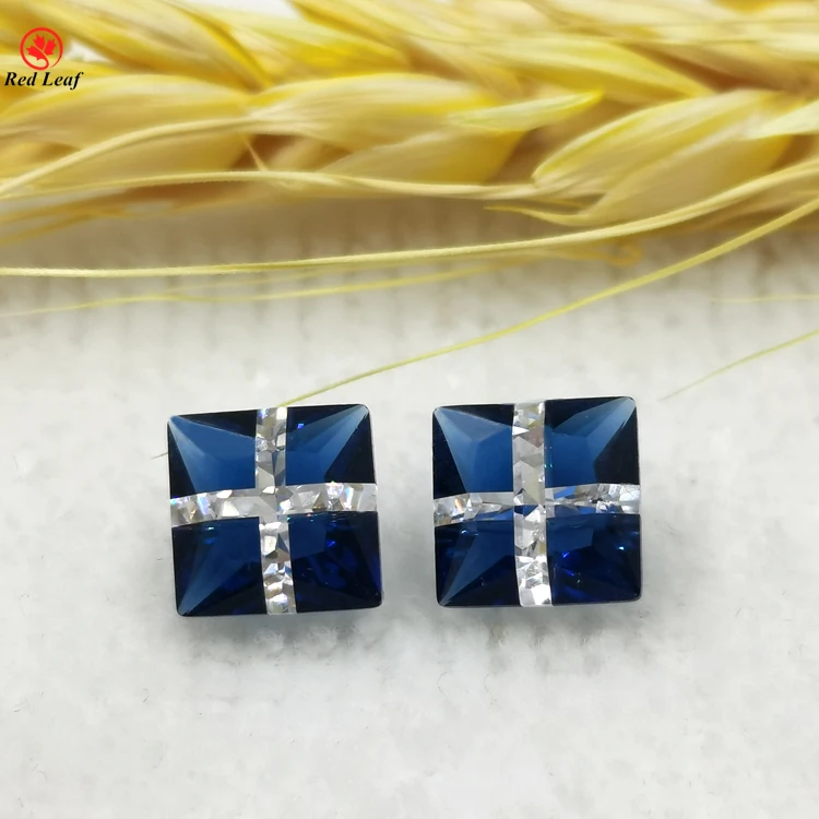 

Cross Blue&White Color Synthetic Glass Gems Square Shape Loose Gemstone forJewelry