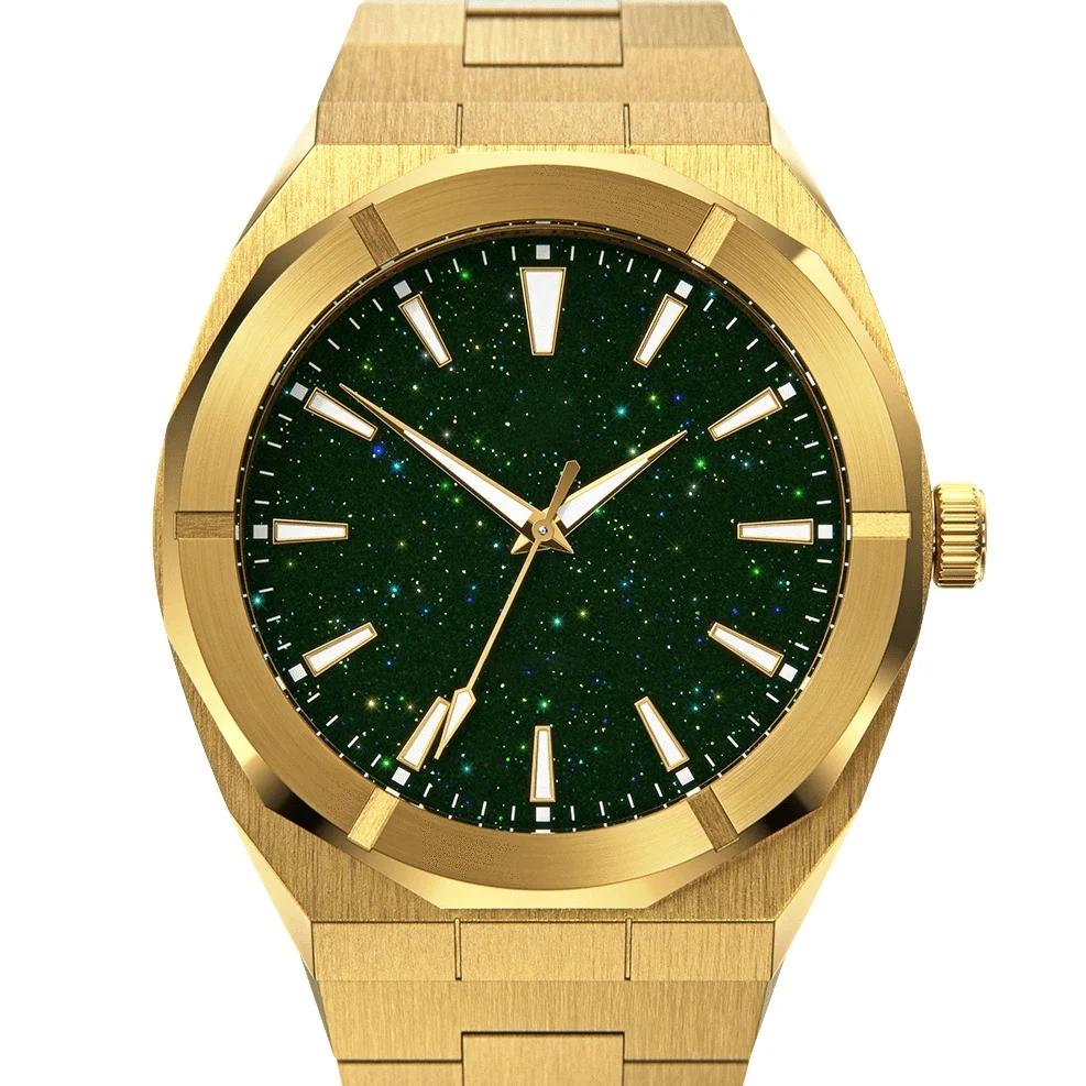 

Star Dust Watch Blue Sandstone Dial Glittering in the light Men Fastrack Watch Quartz Japanese Movement