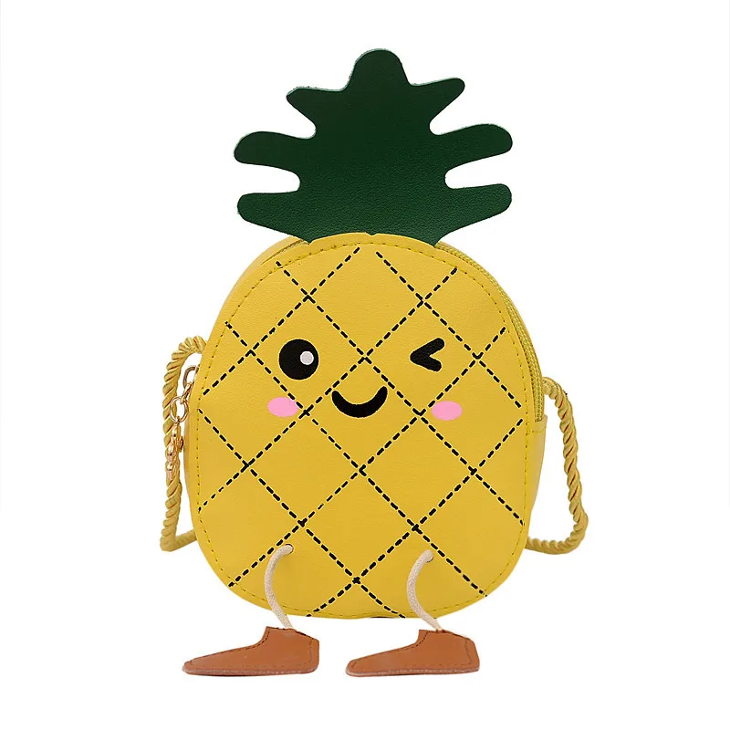 

New Cute Pineapple Children's Bag Little Girl Crossbody Bag Fashion Cartoon Shoulder Bag