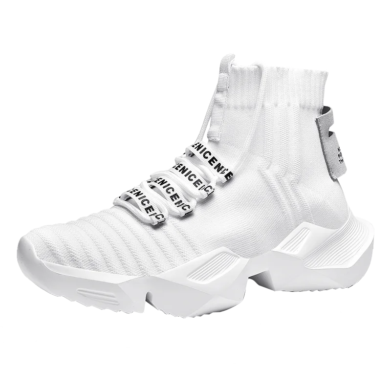 

Brand Logo Custom High Quality Knitted Socks Boots Men Women'S Walking Shoes Sock Sneakers Custom, White,black,black/white