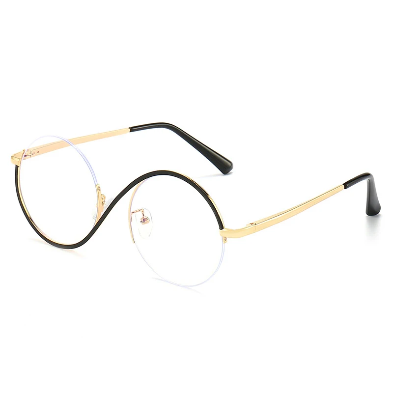 

2022 Fashion Metal Half Frame Optical Anti Blue Light Ladies Glasses Computer Office Prescription Rimless Glasses Wholesale