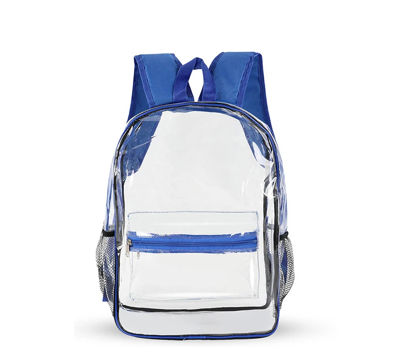 

2021 customizable new waterproof outdoor travel fashion school backpack boys pack PVC clear school bag plastic backpack