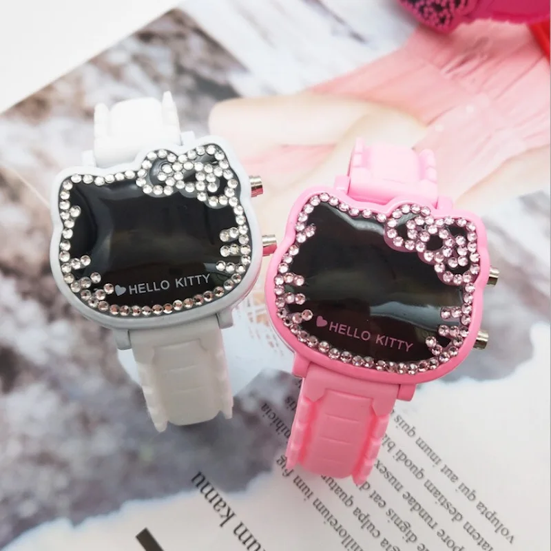 

Amazon top seller high quality Hello Kitty Girls Women Watch Brand Wristwatches relojes de mujer montre, Bule/black/brown/pink