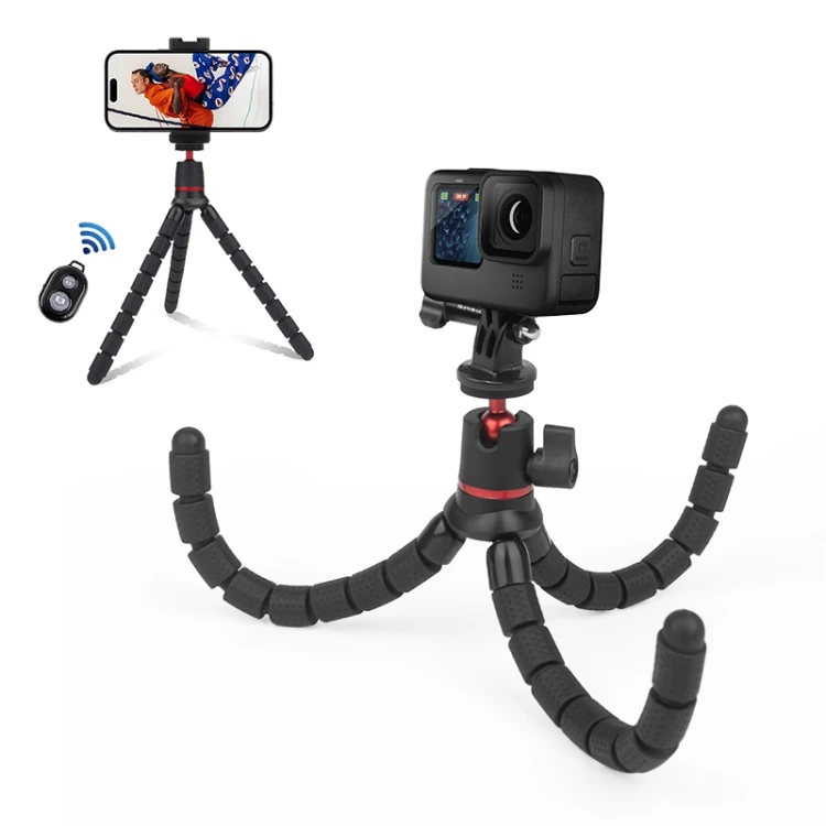 

New Design Portable Tripod For GoPro SLR Cameras Cellphone PULUZ Mini Octopus Flexible Tripod Holder With Remote Control