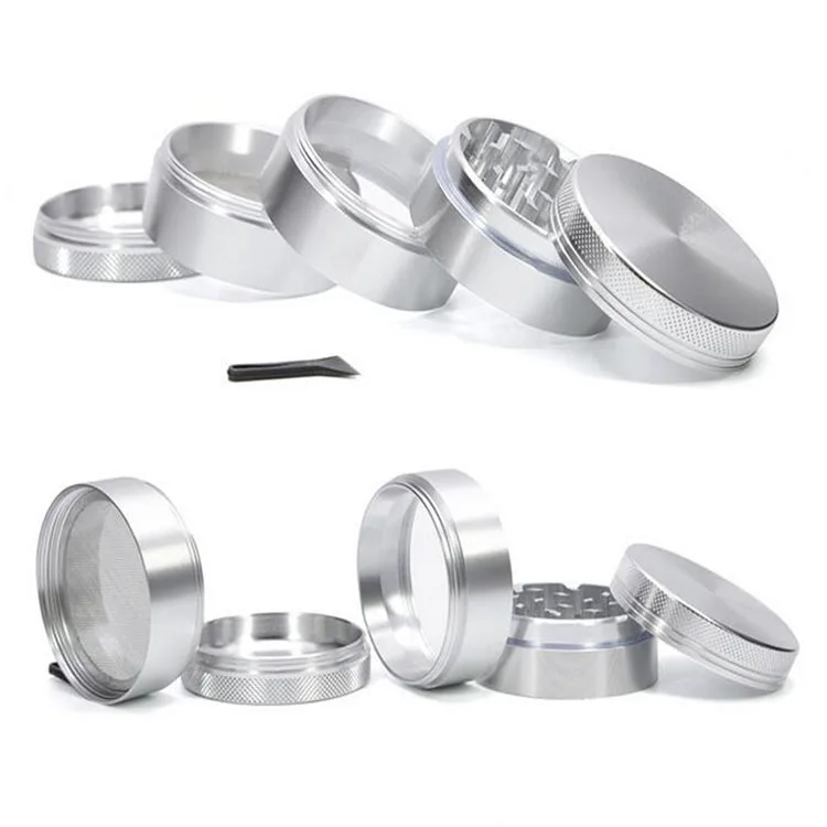 high quality smoking accessories customize logo 5 piece aluminum weed grinders for herb