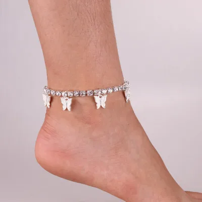 

Hot Butterfly Crystal Anklets Sparkly Ankle Bracelets Rhinestone Foot and Hand Chain Anklets