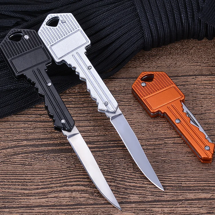 Key Shaped Folding Knife Portable Keychain Knife Stainless Blade Pocket ...