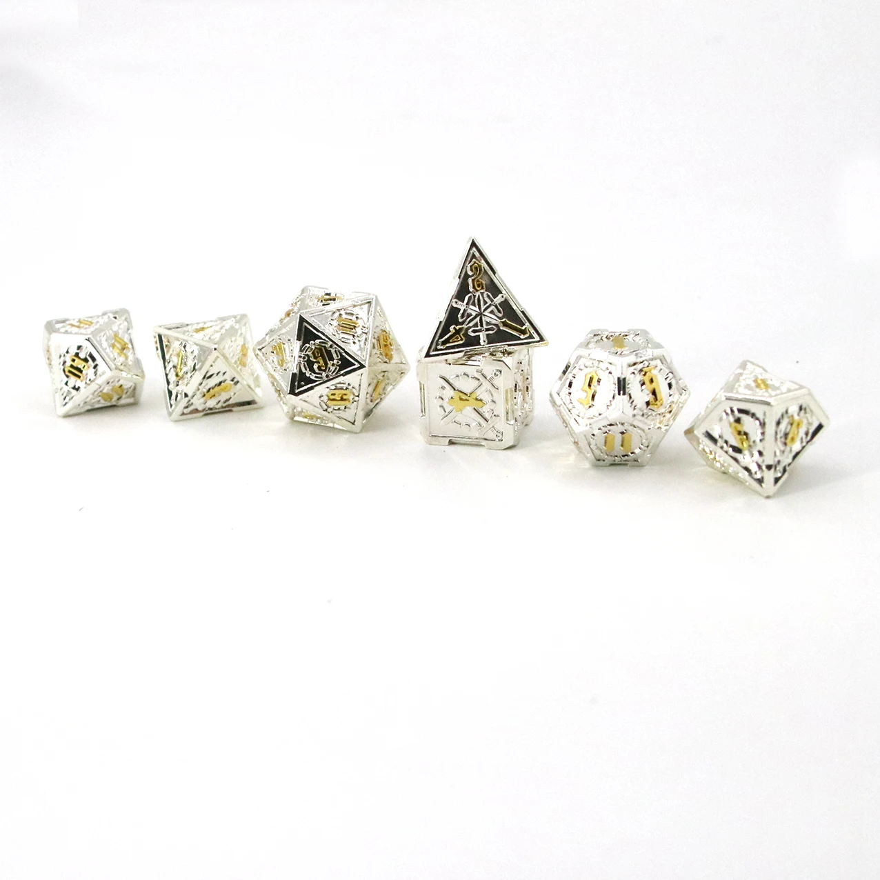 

7 Pieces Set Metal Dices DND Role Playing Game Polyhedral Sharp Edge Dice